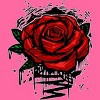 Women's Design By Humans Rugged Rose By Adamzworld Racerback Tank Top - 2 of 3
