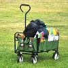 SEVOBAL Utility Storage Cart Foldable Black Beach Trolley, For Garden Procurement All-Rounder For Beach Camping, Red, 37.00"*20.00"*45.00" - 4 of 4