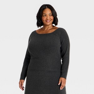 Women's Boat Neck Pullover Sweater - A New Day™ Gray 3X : Target