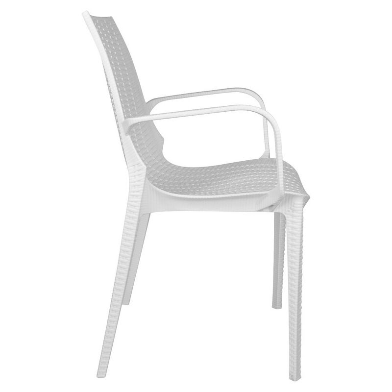 LeisureMod Kent Plastic Dining Armchair Stackable Design, 4 of 11