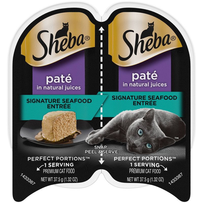 SHEBA PERFECT PORTIONS Signature Seafood Entr&#233;e Soft Wet Cat Food Pate - 2.64oz, 1 of 11