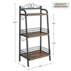 3 Tier Bathroom Ladder Shelf, Free Standing Storage Shelf Organizer,Tower Shelf, Small Bookshelf Open Shelving Unit ,Gray - 2 of 4