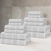 Viscose Cotton Blend Medium Weight Soft Textured Checkered and Ribbed Towel Set by Blue Nile Mills - 2 of 4