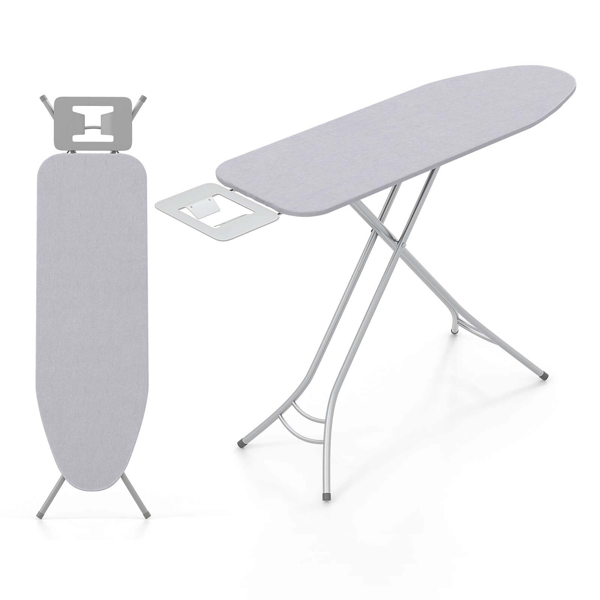 Costway Compact & Portable Ironing Board with Iron Rest Removable Cover Sturdy Metal Frame Gray