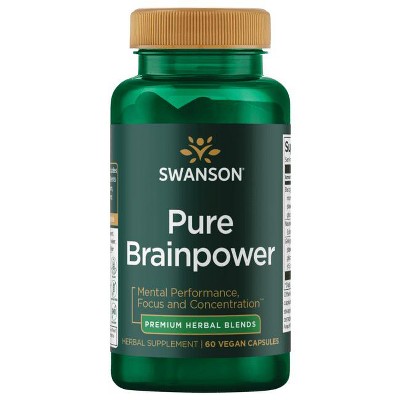 Swanson Pure Brainpower Herbal Blend Vegetable Capsules, 60 Count.