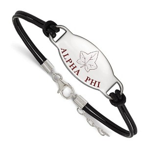 Black Bow Jewelry Sterling Silver Alpha Phi Greek Life Strand Bracelet 7 Inch - 1 of 3