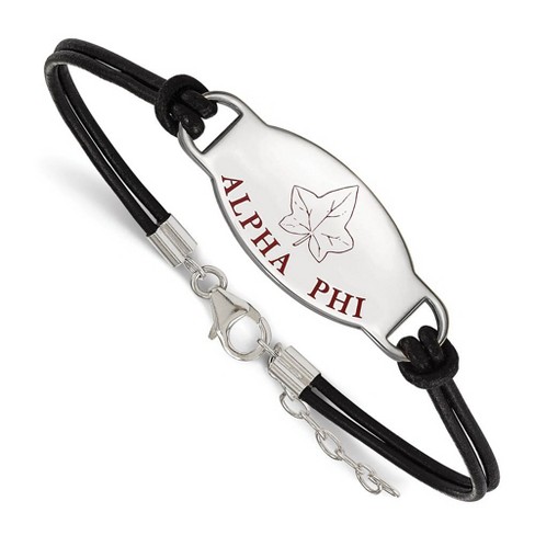 Black Bow Jewelry Sterling Silver Alpha Phi Greek Life Strand Bracelet 7 Inch - image 1 of 3