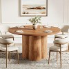Lantine Round Dining Table for 4-6, 47 Inch Farmhouse Fluted Kitchen Dining Room Table Circle Table with Sturdy Pedestal Base (Chairs Not Included) - 2 of 4