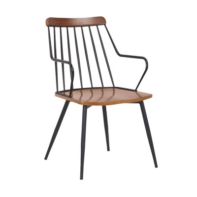 Alcott Walnut Wood Metal Dining Chair - Armen Living