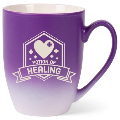 100 North Magic Potion 10 Ounce Purple and White Two Toned Ombre, Comfortably Fits Your Hands, Ceramic Tea Coffee Cup Mug, Potion of Healing