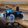 2 Seater Ride On ATV for Kids, 24V Ride On Toy Car with LED Lights, Music, 4 Wheeler Electric Car Battery Powered for Boys Girls, Blue - 3 of 4