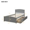 ORRD Twin size Platform Bed with Two Drawers, Gray - 3 of 4