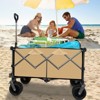 VisioGear Collapsible Wagon, Wagon Stroller, Foldable Wagon for Camping, and Garden Use, Grayish Brown, 38.58"*24.02"*39.17" - 4 of 4