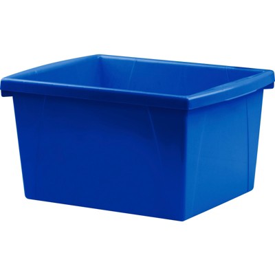 Storex 4 Gallon Storage Bin, Blue (Pack of 6)