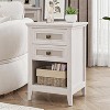 Heynemo Nightstand with 2 Rattan Drawers & Large Storage Shelf, Boho Wood End Table Organizer for Bedroom, Living Room - 2 of 4