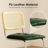 Bencmate Dining Chairs Counter Height Bar Stools Set of 2, Upholstered PU Leather Barstools, 30 inch, Green, 17.7"*18.9"*39.4" - 3 of 4