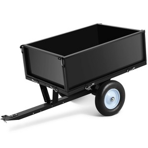 500 Lbs ATV Trailer, 12 Cu.Ft. Garden Utility Trailers with Removable Tailgate/Easy Foot-Lever Dumping for Lawn Mower Tractor ATV UTV - 1 of 4