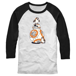 Men's Star Wars Porgs and BB-8 Baseball Tee - 1 of 4