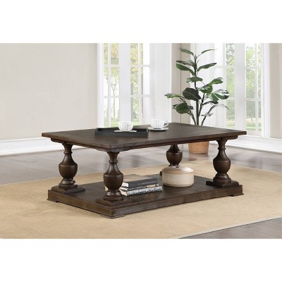 Walden 50" Brown Pine Rectangular Coffee Table