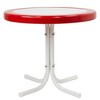 Northlight 22" Outdoor Retro Tulip Side Table, Red and White - 4 of 4
