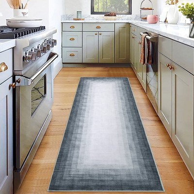 Area Rug Modern Ombre Bordered Machine Washable Rug for Living Room Bedroom Border Gradient Stain Resistant Accent Rug
