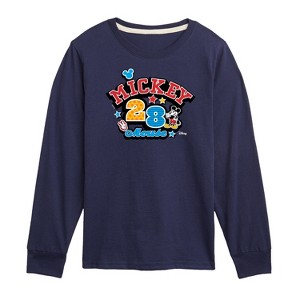 Boys' - Disney - Mickey Mouse Pattern Collage Long Sleeve Graphic T-Shirt - 1 of 4