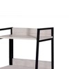 Royal Hampton Wooden Bookshelf with 3 Open Compartments, Washed White and Black - 3 of 4