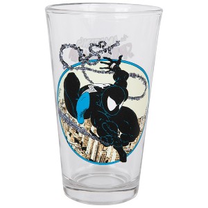 Adult Spider-Man Marvel Comics Classic Black-Suit Web Slinging Toon Tumblers Pint Glass - 1 of 2