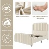 Queen Size Platform Bed Frame with 50.2" Headboard, Velvet Upholstered Bed Frame - 4 of 4