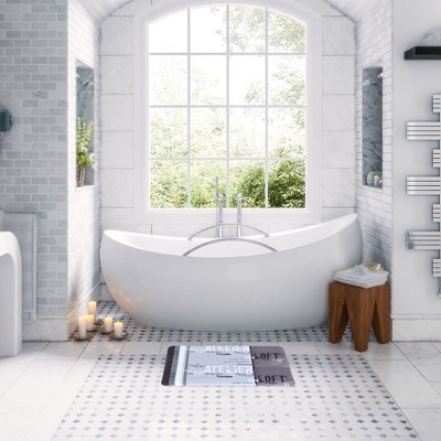 Gray and White Atelier Loft Memory Foam Bath Rug