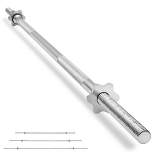 Philosophy Gym 1" Standard Weightlifting Barbell - Threaded Straight Bar with Star Collars