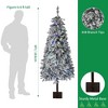 7Ft/ 6Ft Artificial Christmas Tree, Snow Flocked Xmas Tree with 458 PE Branch Tips, Metal Stand, Full & Realistic Appearance for Christmas Decor - 2 of 4