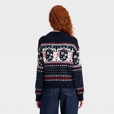 Women's Cozy Alpine Bullseye Dog Crewneck Pullover Sweater - Universal Thread' Navy Blue - image 2