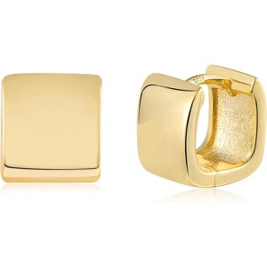 925 Sterling Silver Chunky Square Hoop Earrings for Women | Hypoallergenic Huggie Jewelry - 1 of 4