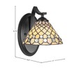 Toltec Lighting Zilo 1 - Light Sconce in  Matte Black with 7" Starlight Art Glass Shade - 2 of 2