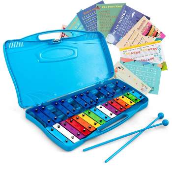 Costway 25 Notes Kids Glockenspiel Chromatic Metal Xylophone w/Case and 2 Mallets