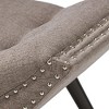 Tufted Fabric Ottoman, Accent Bench With Rivet Nail Decoration, Sloping End, Modern Horn Shaped Design Ottoman For Bedroom Living Room Home Office - 4 of 4