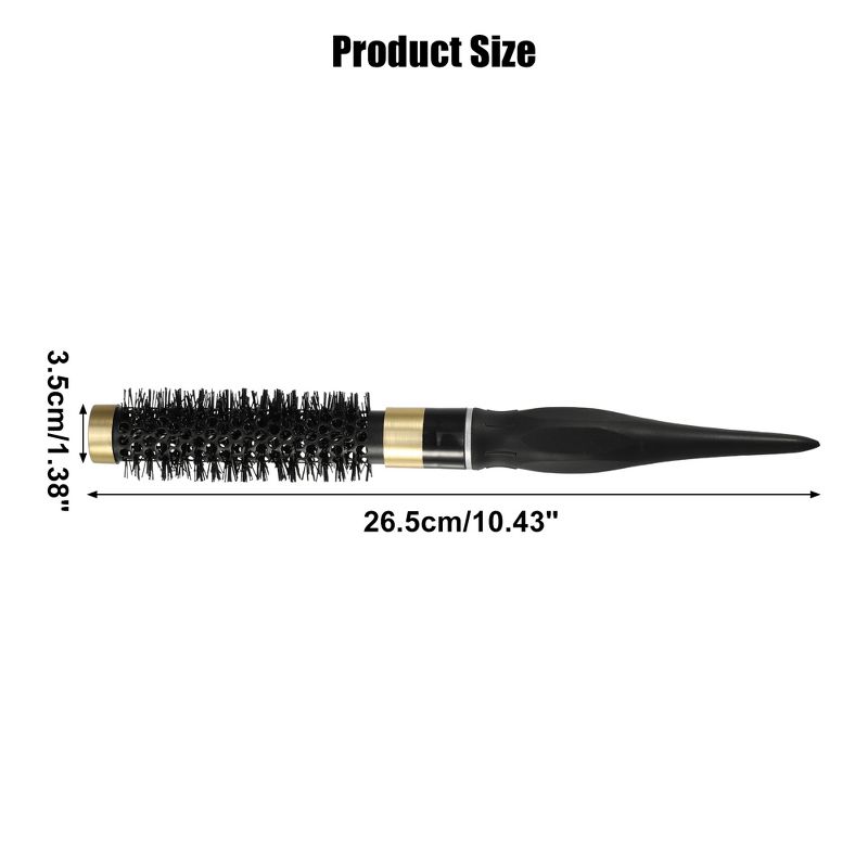 Unique Bargains Nano Thermal Ceramic Round Hair Brush Black 0.79" 1 Pc, 4 of 7