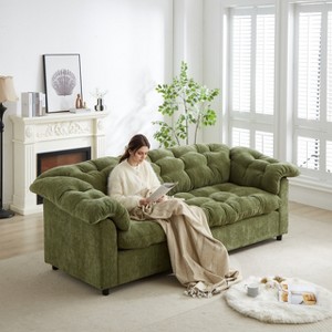 KWPZQEB 94.8" Modern Sofa, Chenille Comfort Sofa w/ Deep Seat & Removable Armrest, 3 Seater Upholstered Cloud Sofa, Couch Sofa for Living Room - 1 of 4