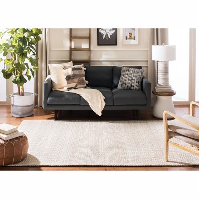 Marbella Beige and Brown 6' x 9' Flat Woven Wool Rug