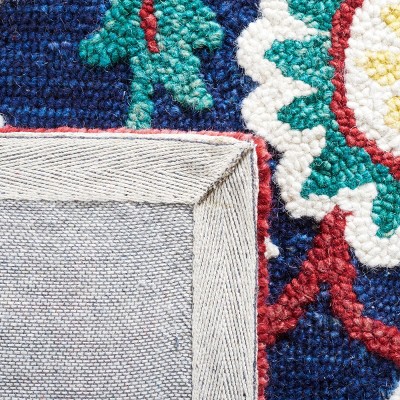Handmade Blossom Red Floral Wool Area Rug - 8' x 10'