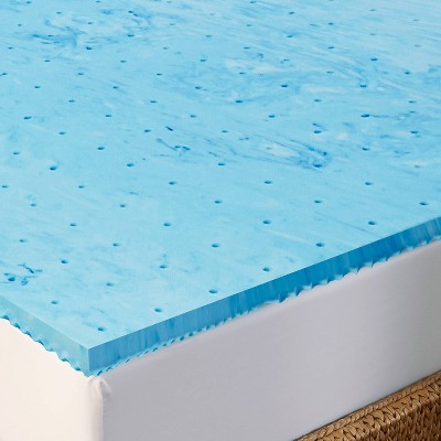 Queen Blue Gel Memory Foam Mattress Topper