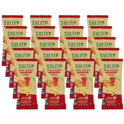 Solely Dried Organic Mango Pieces - Case of 20/1 oz
