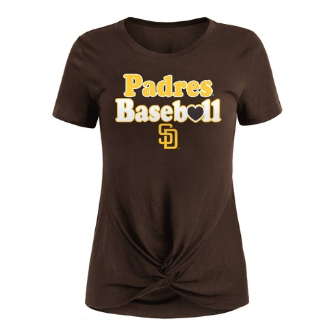 Mlb San Diego Padres Women's Front Twist Poly Rayon T-shirt : Target