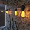 Costway Wall Sconce Wall Light Fixture Black Metal Industrial Vintage Rustic Retro Style Indoor Outdoor Wall Lamp Bar Loft Wire Cage with Bulb - 2 of 4