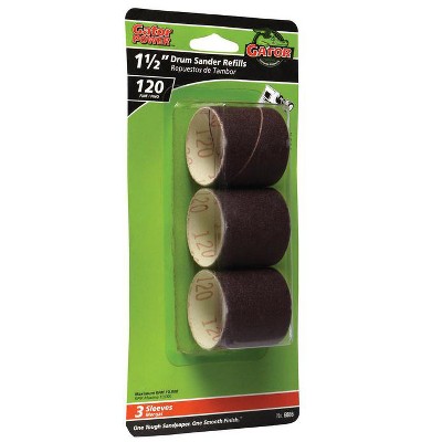 Gator 1.5 in. D X 1.5 in. L Aluminum Oxide Abrasive Sleeve Refill 120 Grit Fine 3 pc