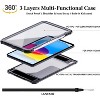 Waterproof protective case for iPad (A16) 11th generation 2025/10th generation 2022,IP68 waterproof rating,heavy-duty shockproof,Black - 2 of 4