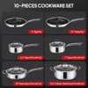 ROVSUN 10 Pcs Non-Stick Cookware Set, Stainless Steel Pots and Pans Set with Lids, Non-Toxic Kitchen Set Chef's Pan, PFOA & PTFE Free - 2 of 4
