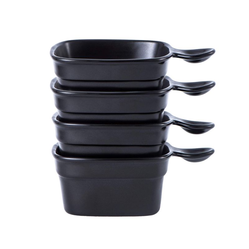 Bruntmor Soy Sauce Dish Ceramic, Set of 4 Black, 2 of 9
