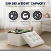 Ornavo Home Set of 2 Collapsible Rectangle Small Storage Ottoman - 12" x 16" x 12" - 3 of 4